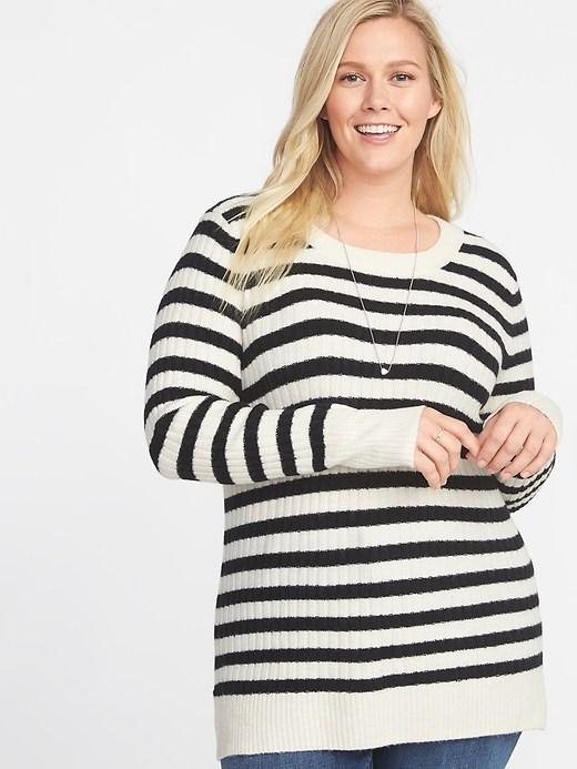 Old Navy Womens Plus-size Cozy Sweater Navy Stripe Size 1x