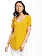 Old Navy Relaxed Curved Hem Tee For Women - Squash