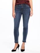 Old Navy Mid Rise Built In Sculpt Rockstar Raw Hem Jeans For Women - Meadow
