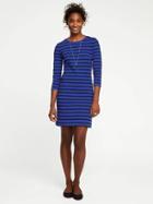 Old Navy Fitted Jersey Stretch Tee Dress For Women - Blue Stripe