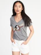 Old Navy Womens Ncaa Team V-neck Tee For Women Florida State Size L