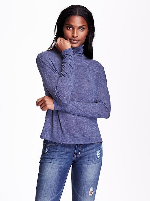 Old Navy Womens Lightweight Turtleneck Size L Tall - Lost At Sea Navy