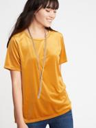 Old Navy Womens Relaxed Plush Velvet Tee For Women Tobacco Leaf Size Xs