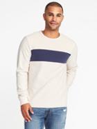 Old Navy Mens Color-block Easy Crew Sweatshirt For Men Creme De La Creme Size M