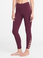 Old Navy High Rise Go Dry Lattice Hem 7/8 Length Leggings For Women - Winter Wine