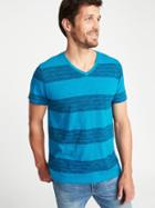 Old Navy Mens Striped Slub-knit V-neck Tee For Men Lost At Sea Navy Size L