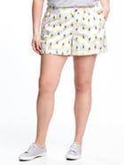 Old Navy Mid Rise Printed Everyday Khaki Plus - Pineapples