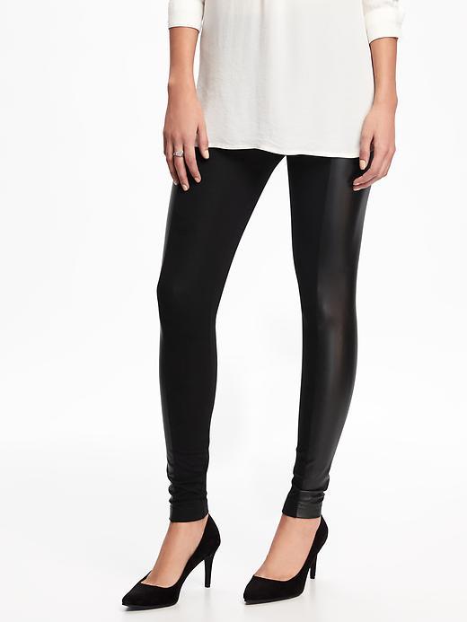 Old Navy Paneled Liquid Leggings For Women - Blackjack