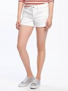Old Navy Cuffed White Denim Shorts For Women 3 1/2 - Bright White