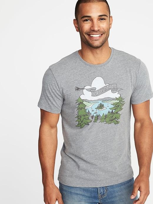 Old Navy Mens Graphic Crew-neck Tee For Men Lake Tahoe Size Xl