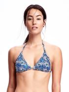 Old Navy Floral String Bikini Top - Paradise Blue Print