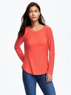 Old Navy Relaxed Brushed Jersey Tee For Women - Red Aloud