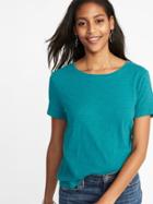 Old Navy Womens Everywear Slub-knit Tee For Women I Can';t Teal Size Xs