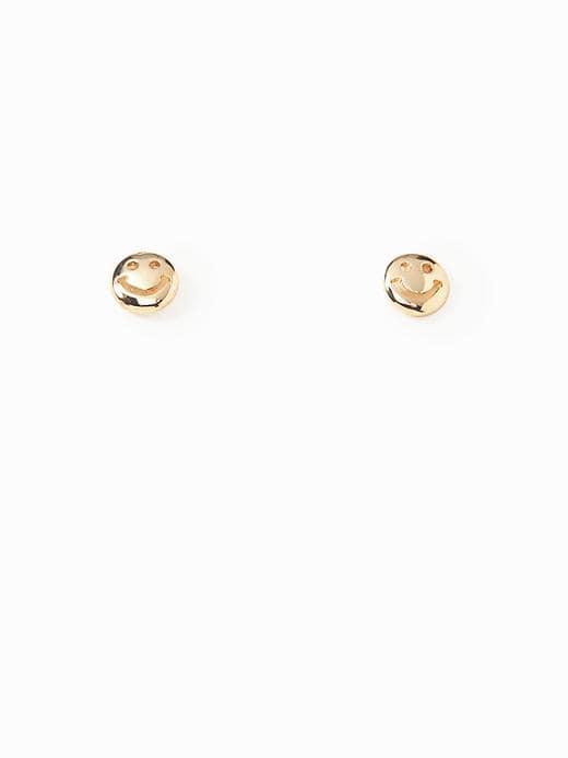 Old Navy Gold Toned Smile Studs For Women - Gold