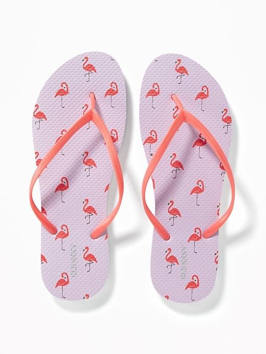 Old Navy Womens Patterned Flip-flops For Women Pink Flamingo Size 8