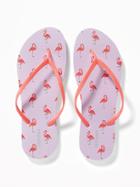 Old Navy Womens Patterned Flip-flops For Women Pink Flamingo Size 8