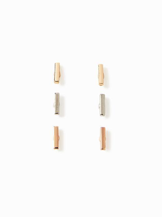 Old Navy Womens Bar-stud Earring 3-pack For Women Mixed Metal Size One Size