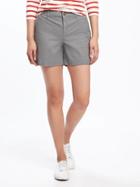 Old Navy Mid Rise Everyday Khaki Shorts For Women 5 - Cinder Smoke