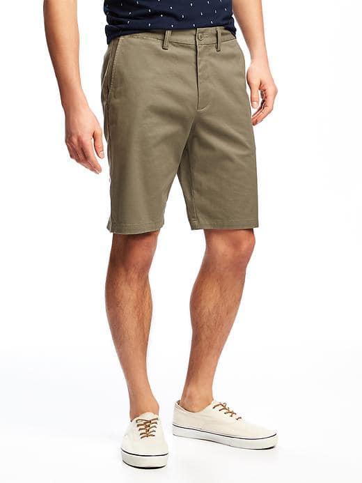 Old Navy Slim Built In Flex Ultimate Khaki Shorts For Men 10 - Oliver Olive