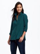 Old Navy Classic Gingham Shirt For Women - Green Gingham