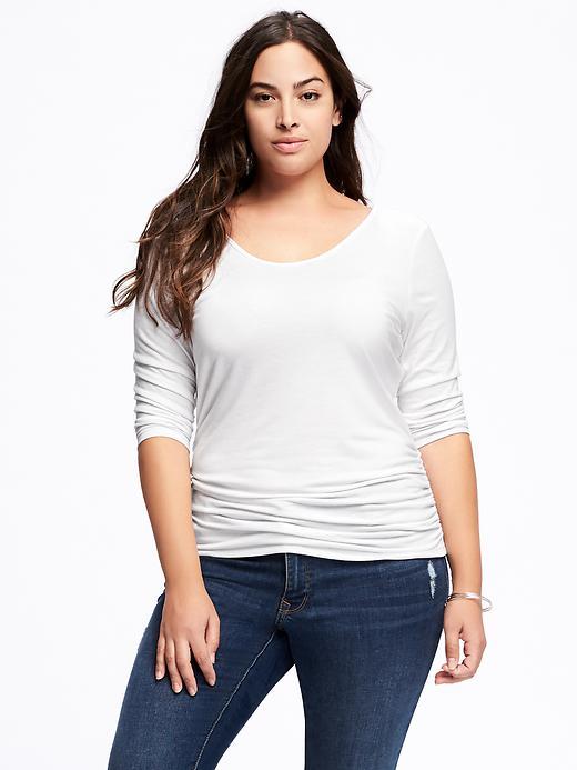 Old Navy Fitted Ballet Scoop Neck Plus - Bright White
