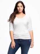 Old Navy Fitted Ballet Scoop Neck Plus - Bright White