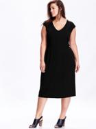 Old Navy Womens Plus Jersey Midi Dress Size 1x Plus - Black