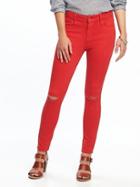 Old Navy Mid Rise Rockstar Pop Color Ankle Jeans For Women - Berry Sorbet