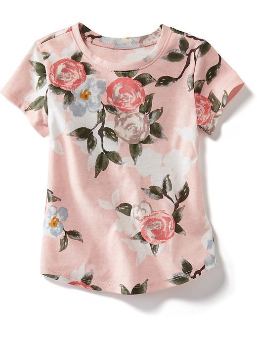 Old Navy Allover Floral Tee - Peach Floral