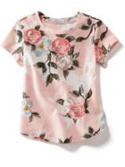 Old Navy Allover Floral Tee - Peach Floral