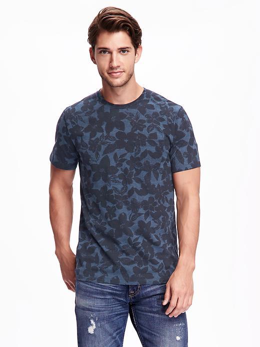 Old Navy Patterned Pocket Tee For Men - Blue
