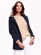 Old Navy Hooded Hi Lo Twill Jacket - In The Navy