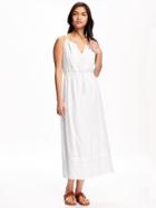 Old Navy Embroidered Crinkle Gauze Maxi Dress For Women - White
