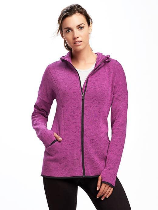 Old Navy Go Dry Tech Fleece Full Zip Hoodie For Women - Fuchsia Leaders