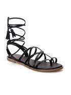 Old Navy Ghillie Tie Gladiator Sandals For Women - Black
