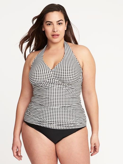 Old Navy Womens Plus-size Halter Tankini Top Gingham Size 1x