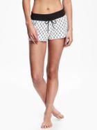 Old Navy Printed Board Shorts For Women - White Woodblock