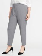 Old Navy Womens Mid-rise Secret-slim Pockets Plus-size Pull-on Straight Pants Light Gray Size 30