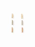 Old Navy Bar Stud Earring 3 Pack For Women - Mixed Metal