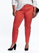 Old Navy Smooth &amp; Slim Plus Size Pixie Chinos Size 16 Long Plus - Blood Orange Sorbet