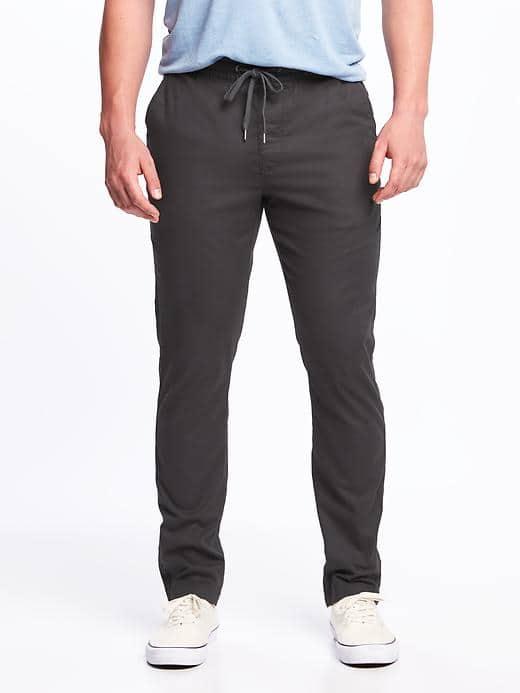 Old Navy Slim Built In Flex Drawstring Pants For Men - Gray Charles