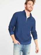 Old Navy Mens French-terry 1/4-zip Pullover For Men Pacific Blue Size Xxl
