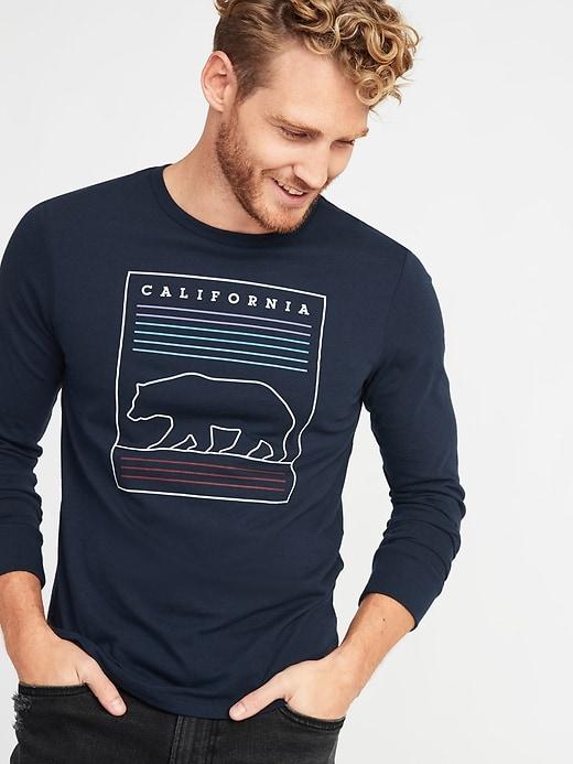 Old Navy Mens Soft-washed Long-sleeve Graphic Tee For Men California Bear Size Xl