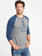 Old Navy Mens Graphic Raglan Tee For Men Liberty U.s.a. 1976 Size Xl