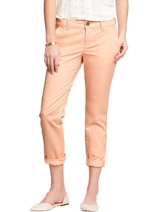 Old Navy Womens Boyfriend Skinny Khakis 24 1/2&quot; - Georgia Peach
