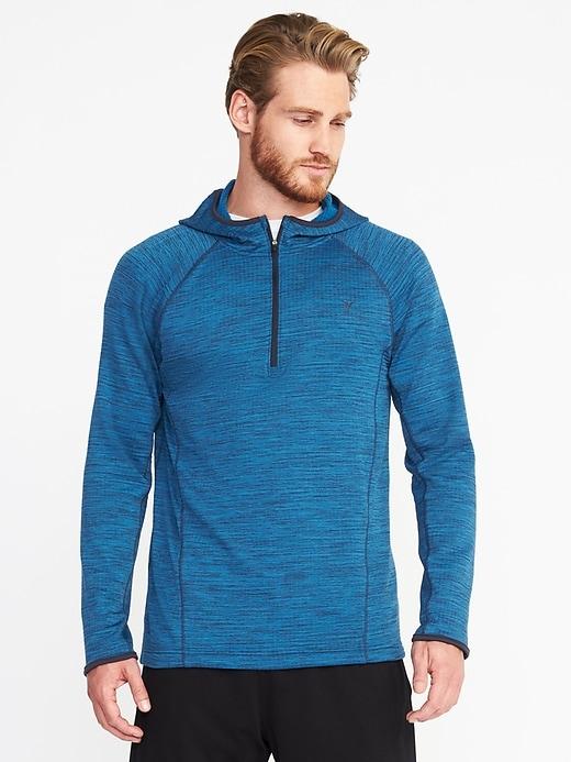 Old Navy Mens Go-warm Textured-fleece 1/2-zip Hoodie For Men Delta Hand Size Xl