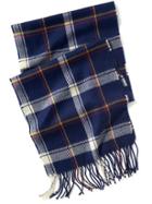 Old Navy Plaid Flannel Fringe Scarf For Men - Navy Windowpane