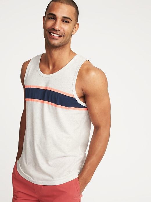 Old Navy Mens Chest-stripe Tank For Men Calla Lilies Size Xxl
