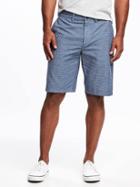 Old Navy Ultimate Slim Chambray Shorts For Men 10 - Chambray Check