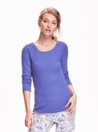 Old Navy Waffle Knit Crew Tee Size L Tall - Flower Bunch Blue